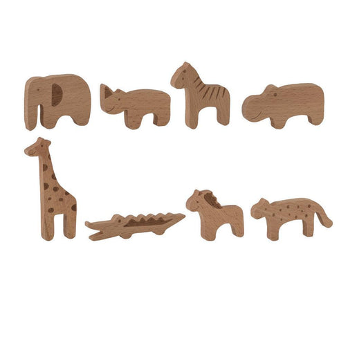 BLOOMINGVILLE MINI - Wooden Beech Toy Animals (Set of 8)